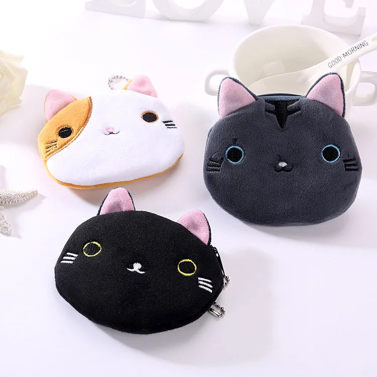 Creative Cute Cartoon Japanese And Korean Students Women Zipper Mini Key Coin Storage Bag Wallet Anime Kt Cat Coin Purse
