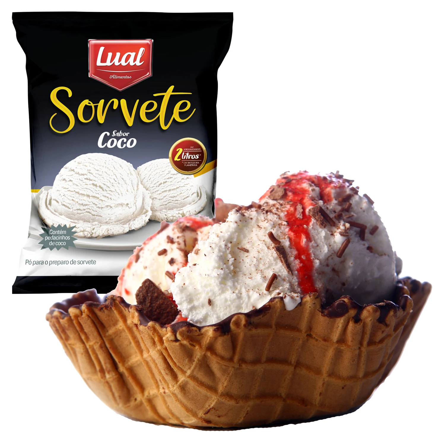 Chocolate Cream Strawberry Coconut Flavor Lual Ice Chocolate Ice Cream Powder Mix Soft Chocolate Ice Cream Powder For Sale