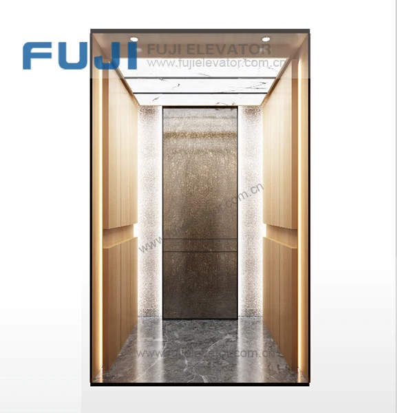 FuJi Brand Gold Cabin and GF Door Passenger Elevator Home Goods Lif