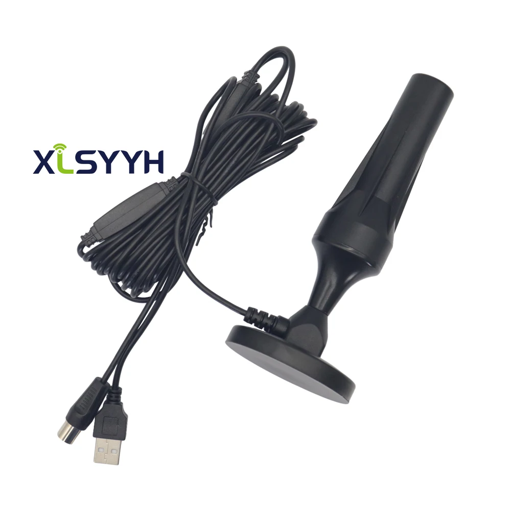 Wireless Uhf Vhf Active Dvb-t Signal Amplifier Portable Hdtv 45dbi Wireless Indoor Magnetic Mast Dtmb Tv Antenna