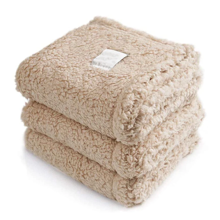 Fluffy Premium Fleece Pet Blanket Soft Sherpa Throw for Dog Puppy Cat