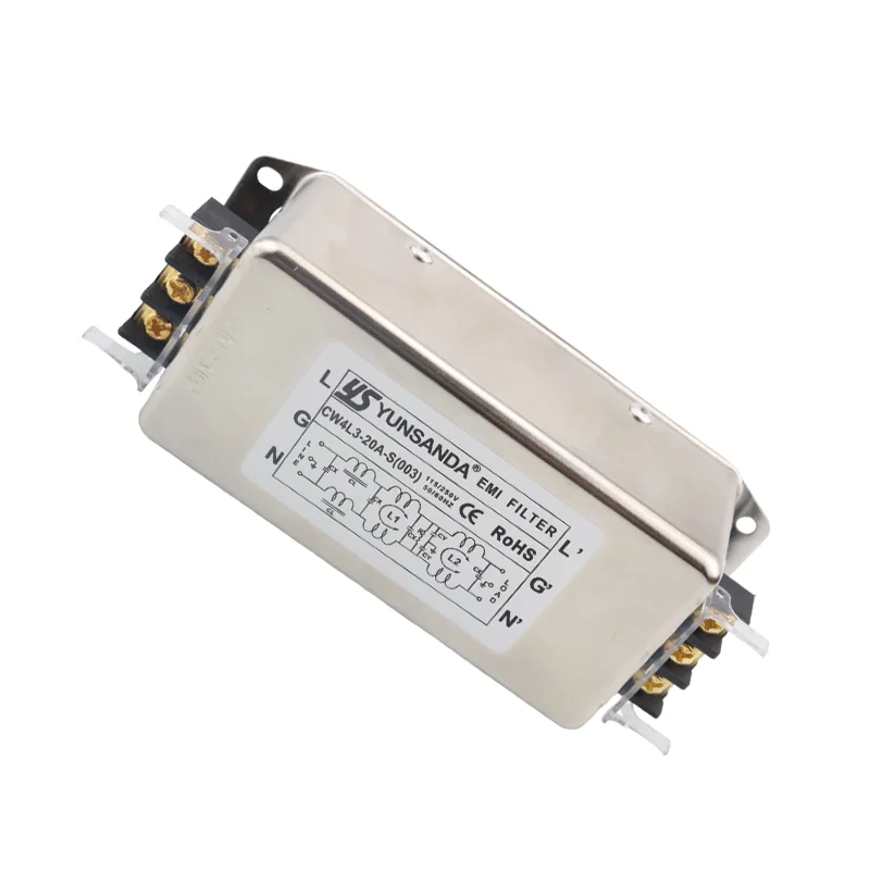 CW4L3-20A-S(003) однофазный трехступенчатая переменного тока фильтр 220v Высокая производительность EMI фильтр гармоник
