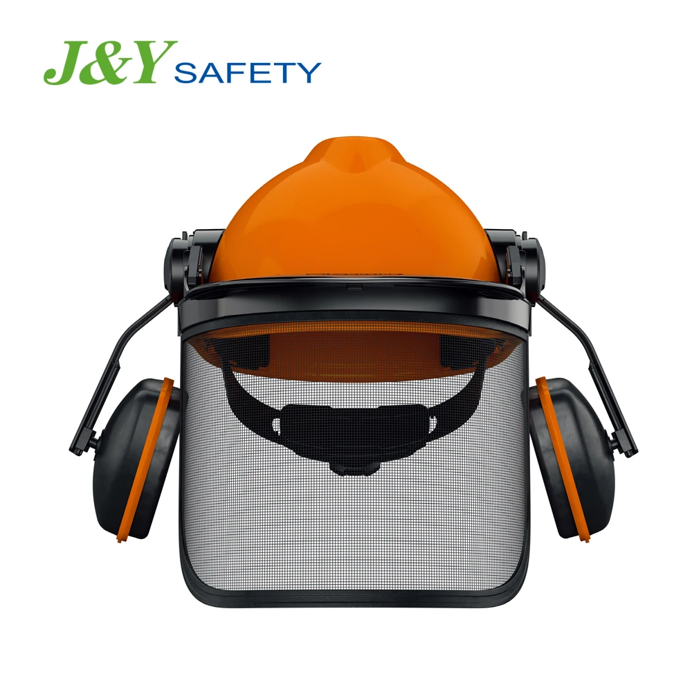 Forestry safety helmets with protective covers and earmuffs, industrial safety helmets with protective covers