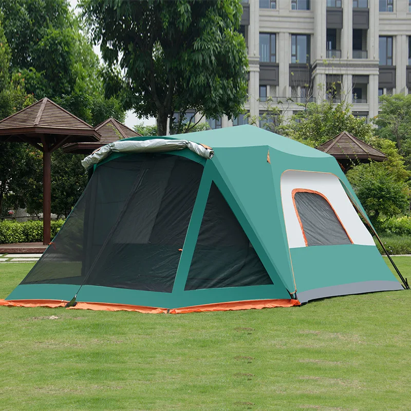 Buy Portable Big Camping Tent Outdoor Camping Camp Tent Waterproof Automatic Family 4 Persons Four-season Tent 105*18*18 TM-ZP58