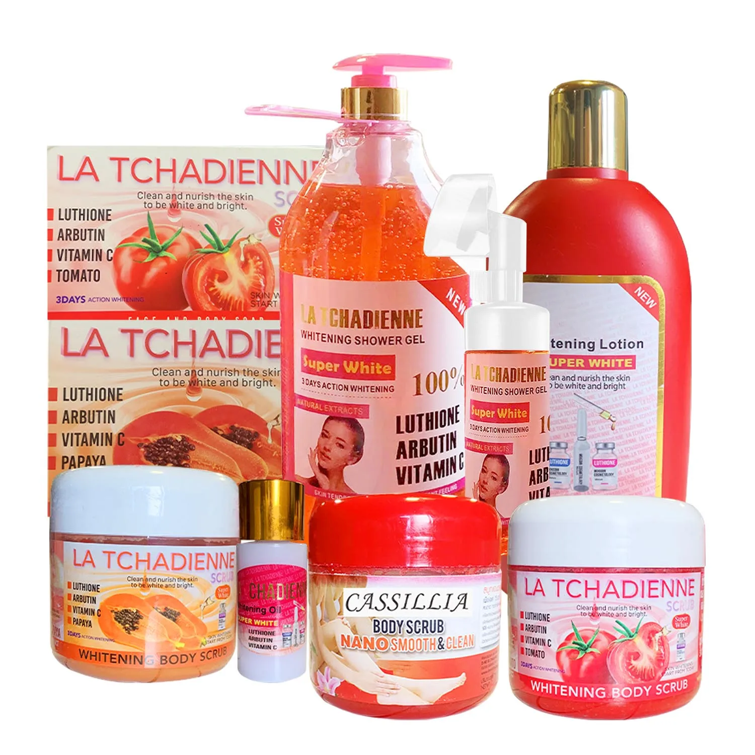 LA TCHADIENNE whitening body lotion skincare products hifu machine ce custom box lash citric acid for bath bombs skin care set