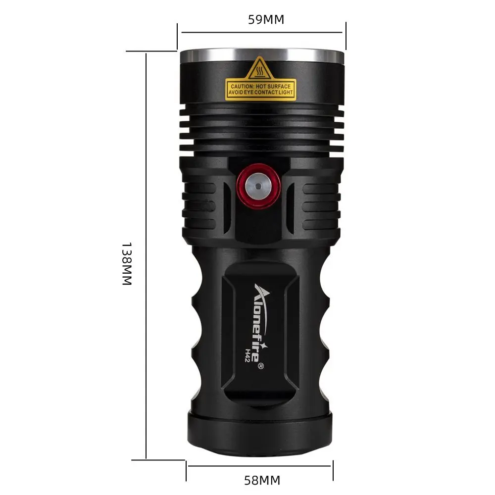Alonefire H42 3x XHP50 LED 45W Brightest Flashlight USB charging Aluminum Torch Outdoor High power hunting Patrol Lighting light