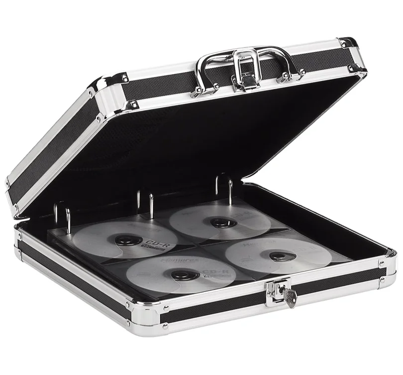 Locking DVD CD Storage Case,Secure Organizer 128 CD Holder,Video Game Binder Case