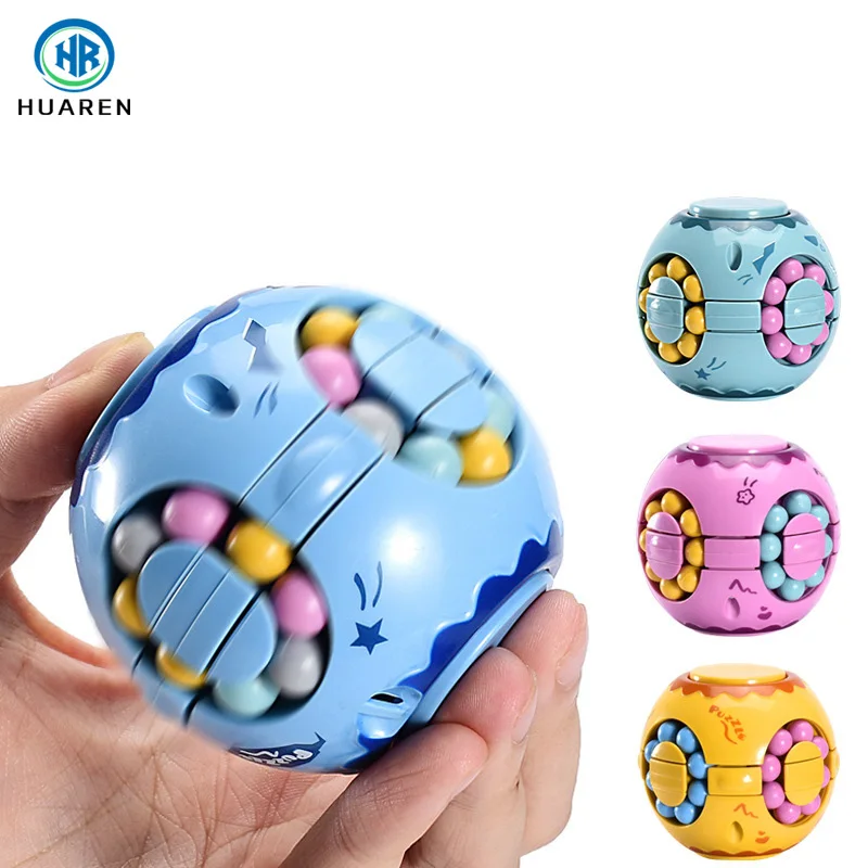 High Quality Anti-stress Educational Fingertip Puzzle Ball Rotating Spinning Magic Beans Cube Toy for Kids
