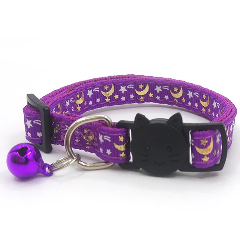 
2021 Cross-border New Pet Supplies Cat Collar Colorful Bell Cat Face Safety Buckle 