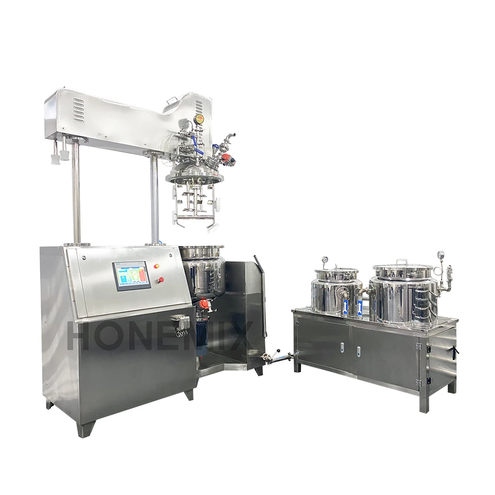 100L-500L cosmetics lotion shower oil face cream making machine, vacuum emulsifier emulsifying homogenizer mixer