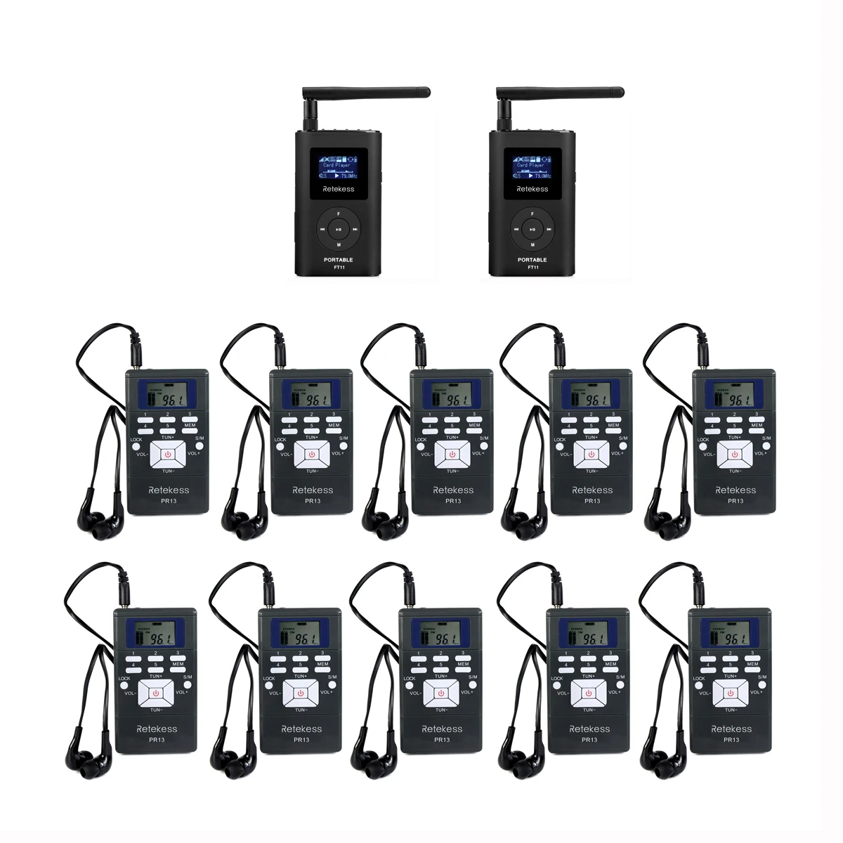 Wireless Conference System Simultaneous Interpretation FM Transmitter MP3 Broadcast Radio for Meeting Business Tour guide system