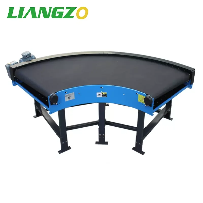 Factory Automatic Production Line 90 180 Degree PVC Curve Turn Belt Conveyor