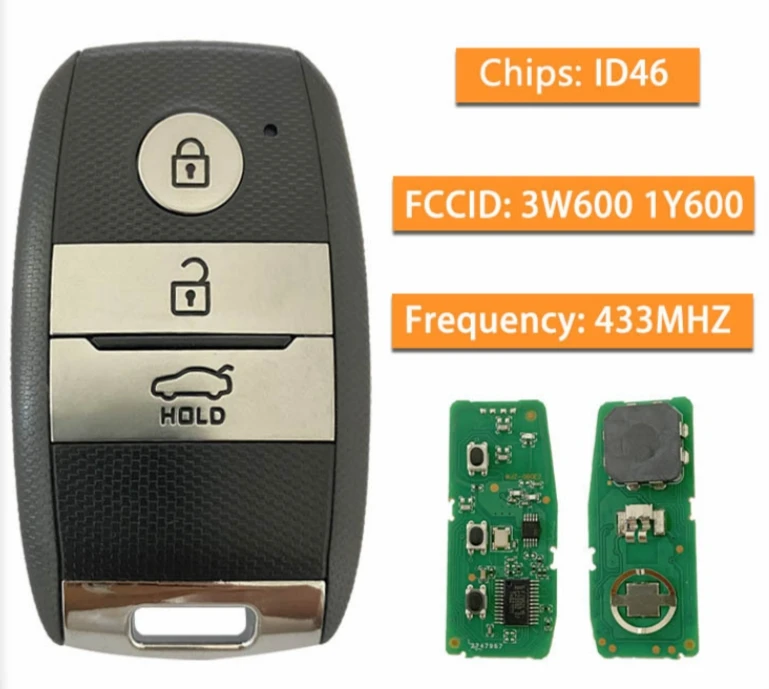 3 Buttons Flip Remote Car Key Shell 433Mhz With ID46 Chip 95440-3W600 Smart Remote Key For Kia K5 KX3 Sportage Sorento