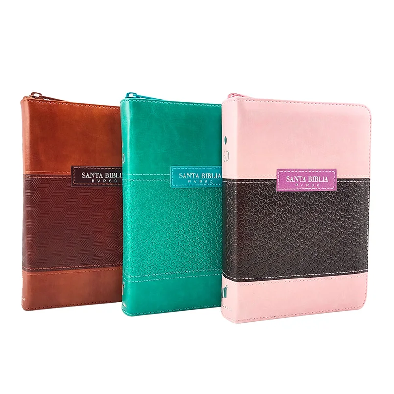 Китайский производитель, профессиональный кожаный чехол с изображением испанской Библии, с большим изображением Санты Библии