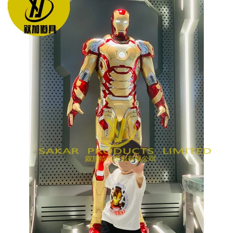 Custom Large Classic Anime Character IronMans  Life Size Ironmans Statue Anti-hulk Armor Statue 1/2Mark 44 Statue for home Decor