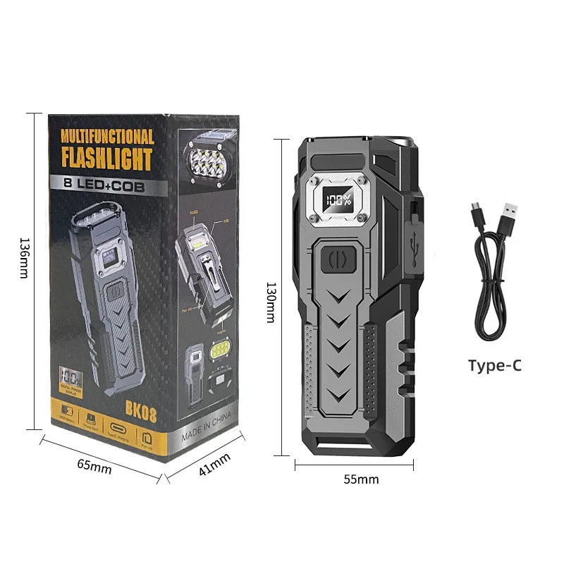 Multi-functional  Car Safety Hammer Flashlight Firefighting Window Breaker Car Super Bright Light Worklight