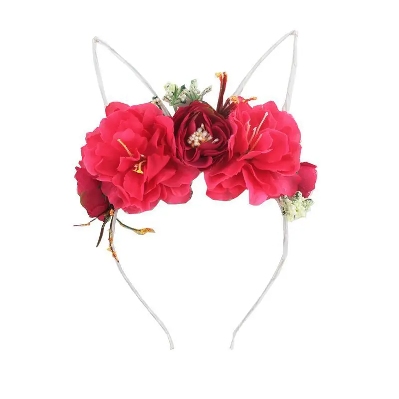 Детский тканевый головной убор с пряжкой пиона, модная повязка на голову с кроличьими ушками для вечеринки