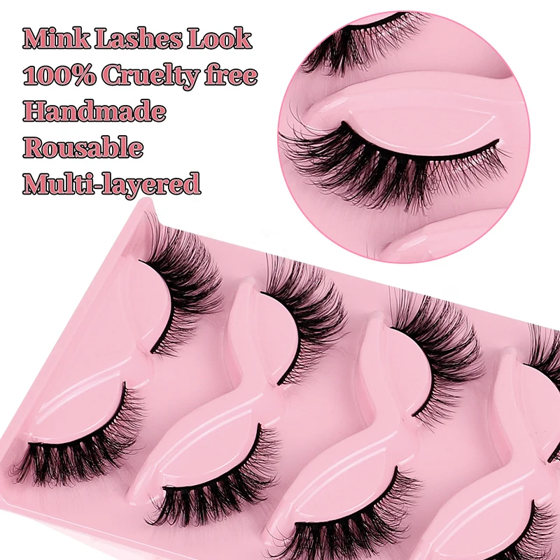 2024 New Design Foxy Winged Cat Eye Lashes Angel Wing Natural Silk Lash Faux Mink Fox Eye Lashes With Private Label