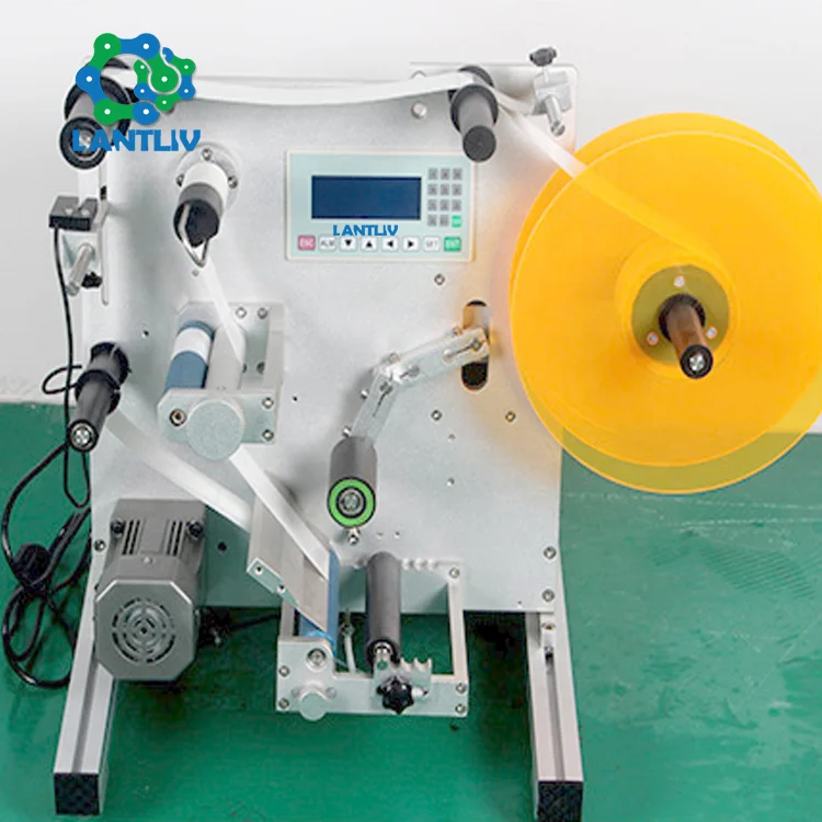 SL-130 Round Bottle Label Applicator Machine Self Adhesive Semi Automatic Labeling Machine For Bottle Front And Back Labeling