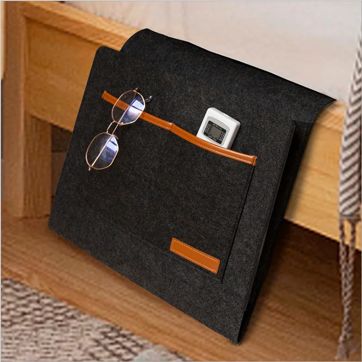 Home rack hanging bag sofa bedside storage bag headphones ipad felt storage bag