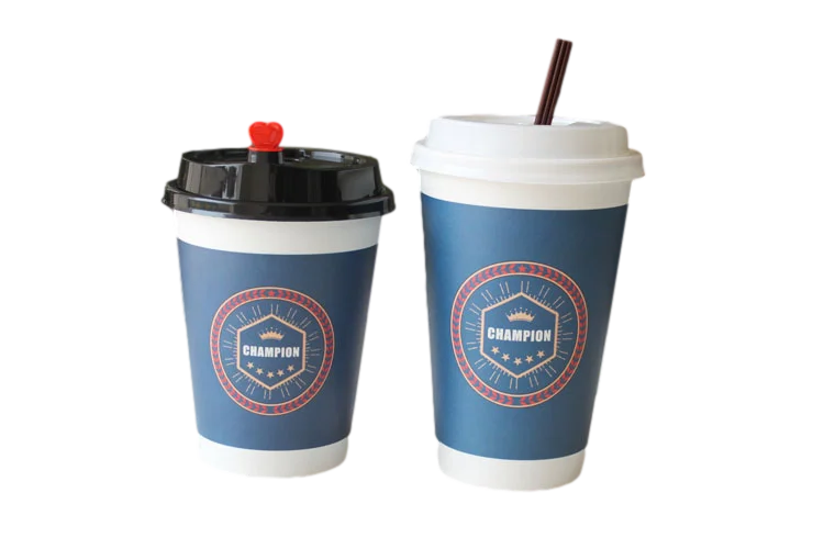 Custom eco friendly black reusable coffee cup vaso 8 oz cafe desechable 16 onzas coffee paper cups with lids
