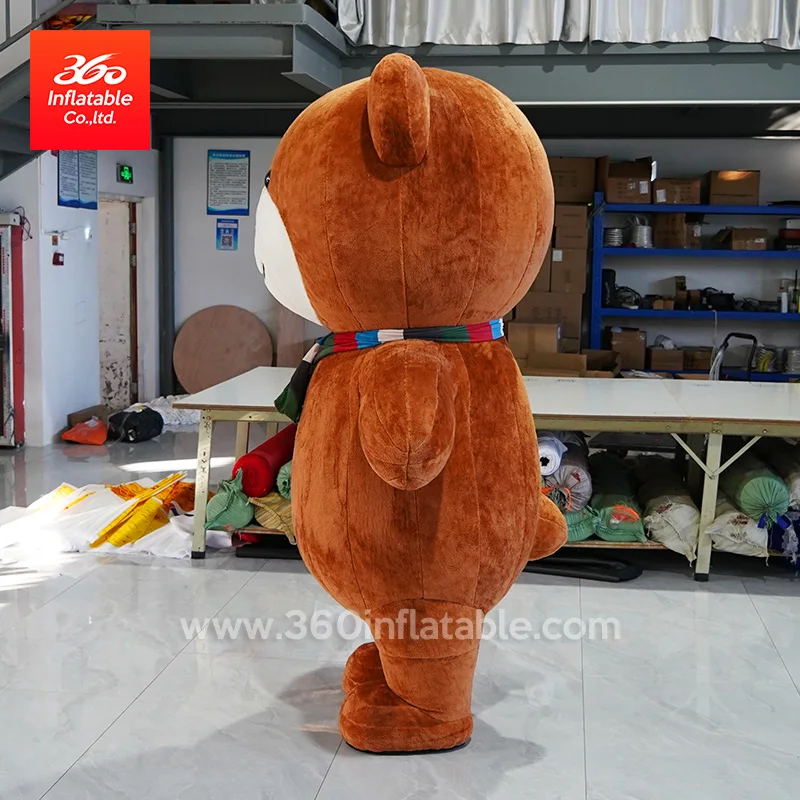 Professional Factory Customized Large Advertising Walking Animal Cartoon Inflatable Mascot Bear Costume for Advertising
