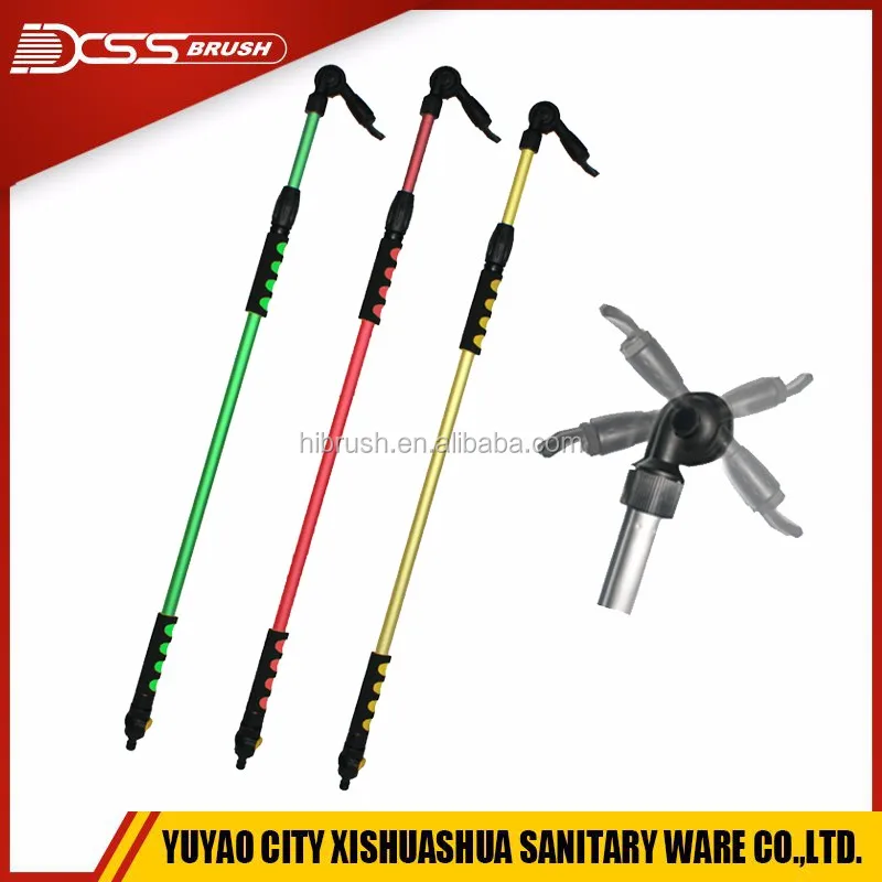 High Quality Telescopic Roof Gutter Washing Nozzle Eaves Cleaning Brush Gutter Cleaner Car Chassis 180 Degree Rotating Brush