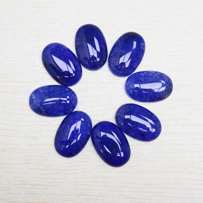 Natural Stone Flat Bead 20x30mm No Hole Dragon Veins Agates Oval CAB Cabochon Stone  for Jewelry Making Accessories