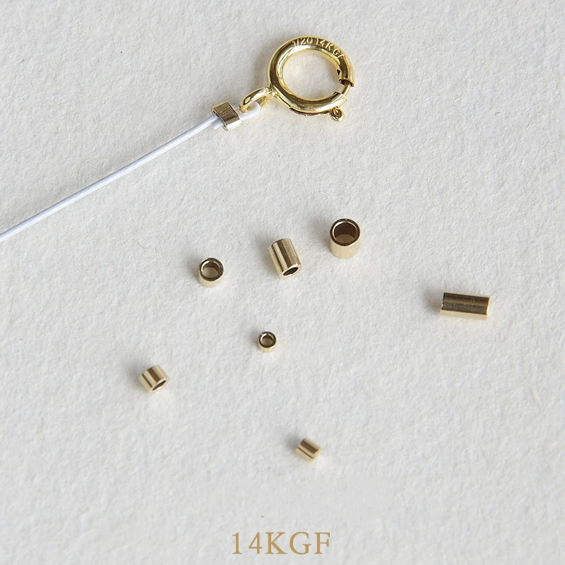GP Crimp Beads End Tube 14K Gold Filled for 14kgf jewellery permanent jewelry chains making DIY Connectors
