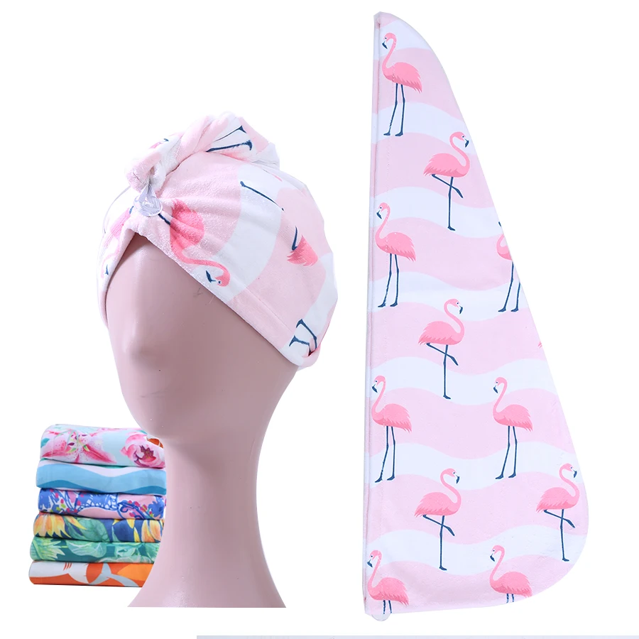 High absorbency custom printing microfiber hair towel wrap for women
