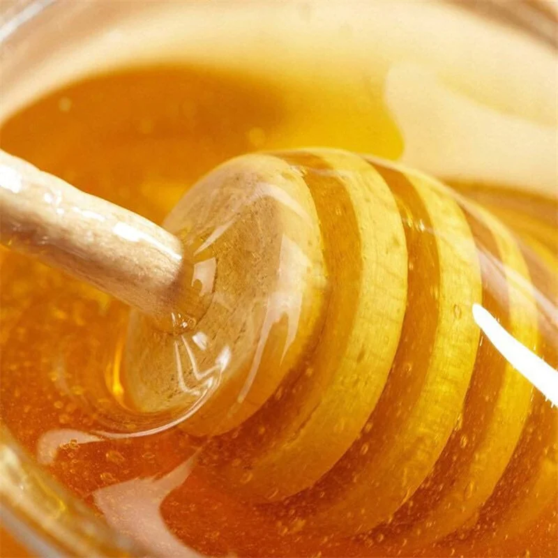 Стеклянные банки с деревянным медовым долотом пластиковые