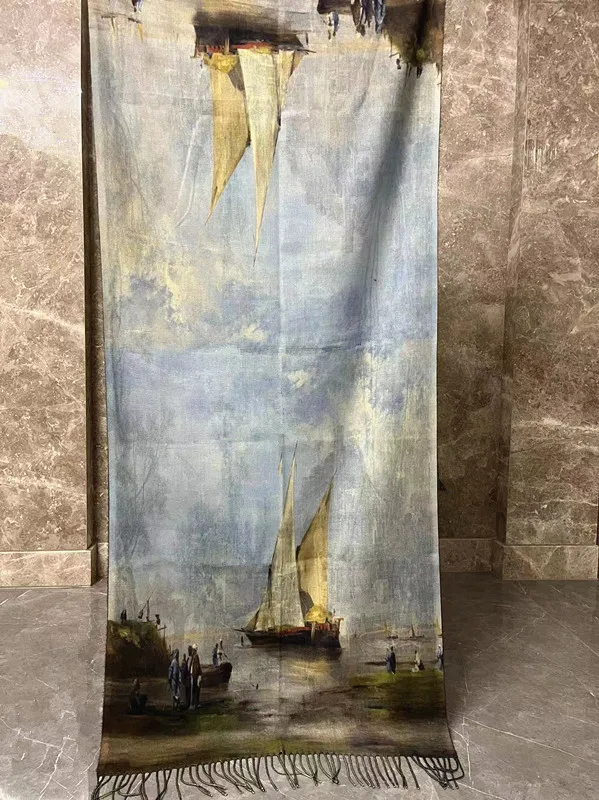 warm soft  200 70cm promotion scarf custom print design other scarves knitted scarf for women