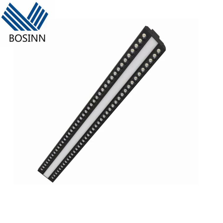 Led Linear Lights Twin Tube Guide Slot Trunking Light Shopping Mall Strip Lamp UGR Less Protect Eyes Hanging Lamp