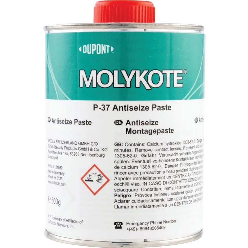 MOLYKOTE P-37 Paste Extremely pure, solid lubricant paste for bolted joints; contains no intentional lead,  nickel, sulfur