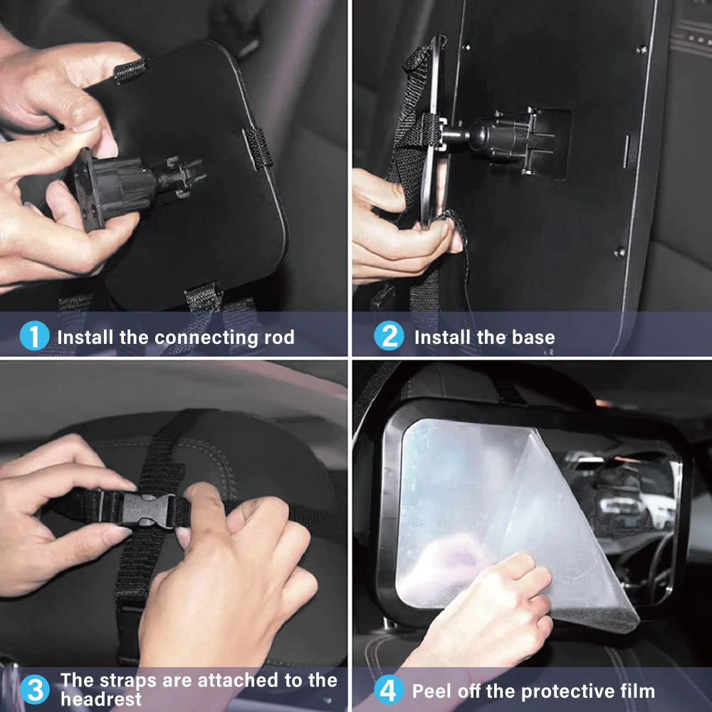 ABS Acrylic 360 degree swivel Adjustable factory direct shatterproof baby car rear seat view mirror