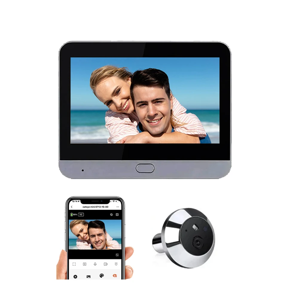 Tuya Smart 1080P WiFi Doorbell Camera 2MP Digital Door Viewer Video Peephole Camera Door Cat Eye for Home Security Protection