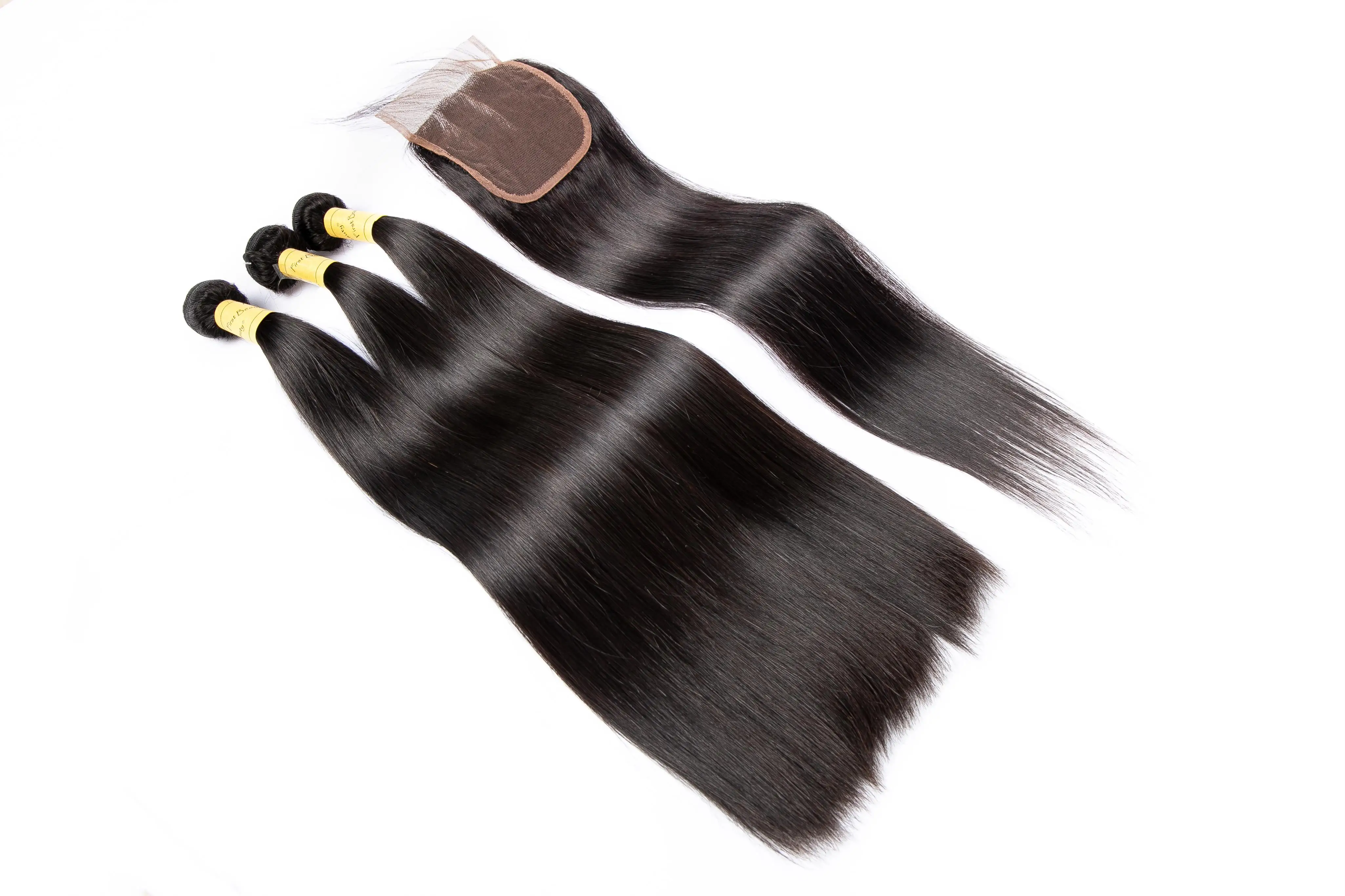 
First Beauty 2021 new style human hair bundles with closure bone straight human hair lace frontal virgin hair bundles 