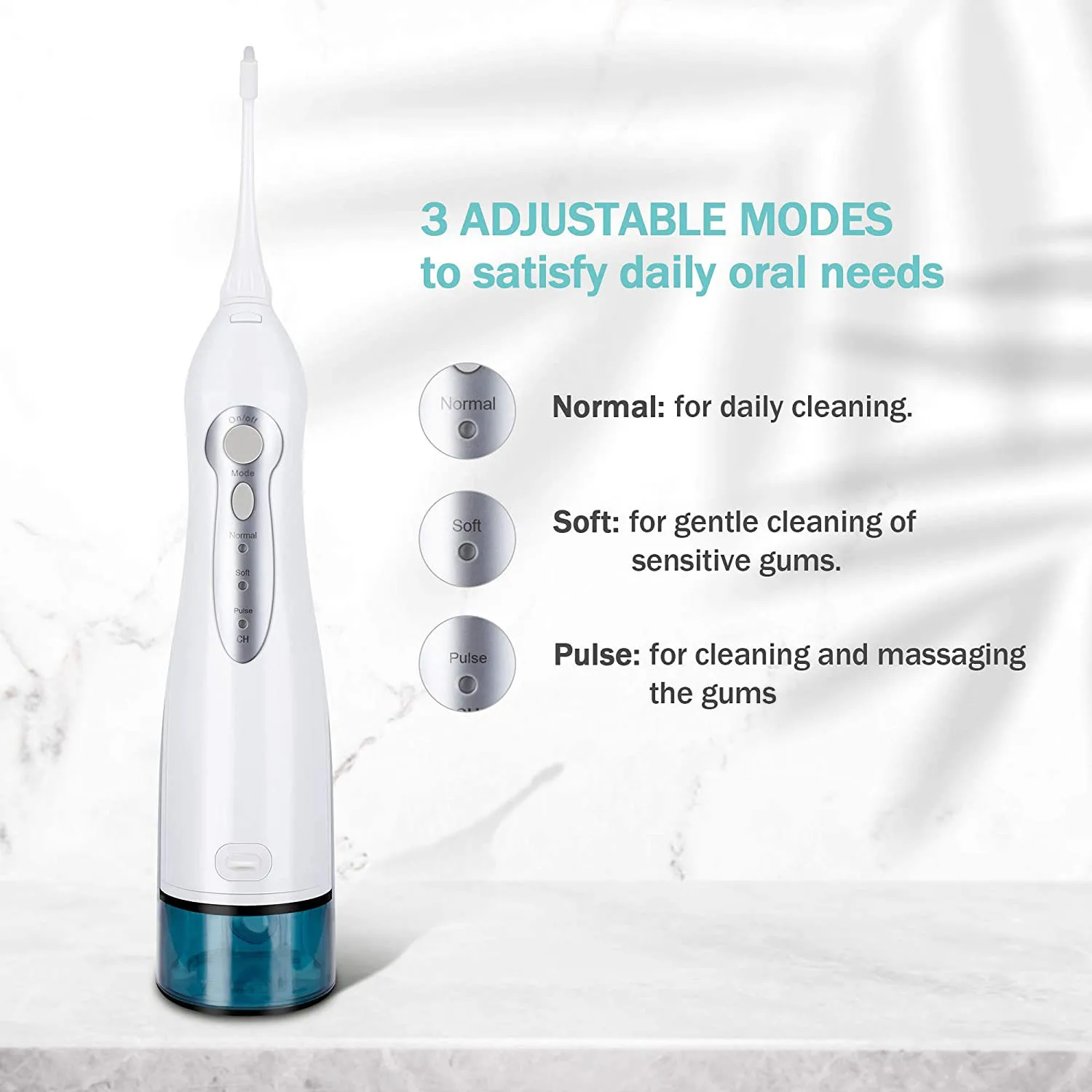 F5020D OEM Water Flosser 3 Modes USB Cable Charged IPX7 Waterproof Portable Wireless Water Flosser 300ml