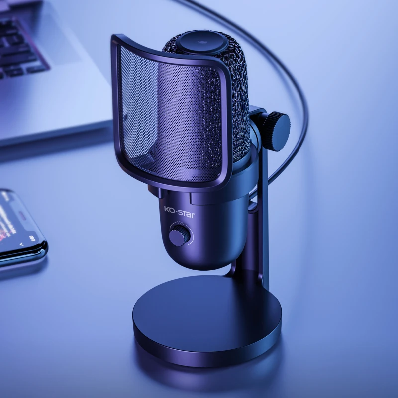 Two pick up pattern cordless gaming streaming microphone professional studio recording outdoor podcast microphone