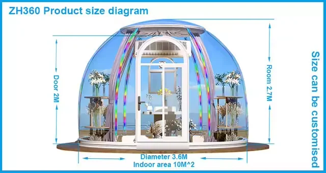 Full House Polycarbonate Bubble Room Pc Tent Transparent Starry Light Bubble House