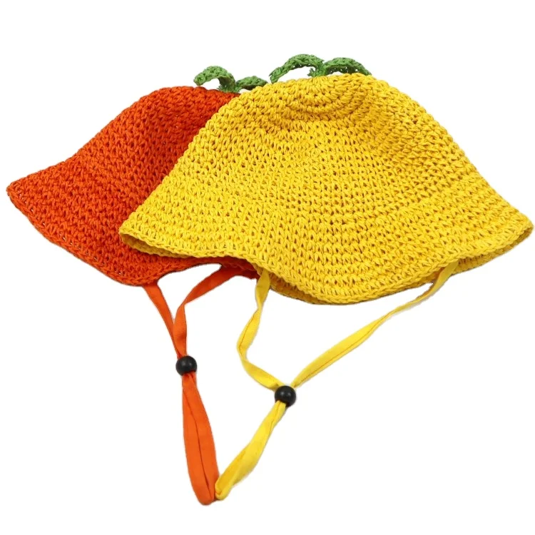 Promotional Summer Beach Women Fashion Foldable Sun Hats Handmade Crocheted Paper Rope Cloche Straw Hats