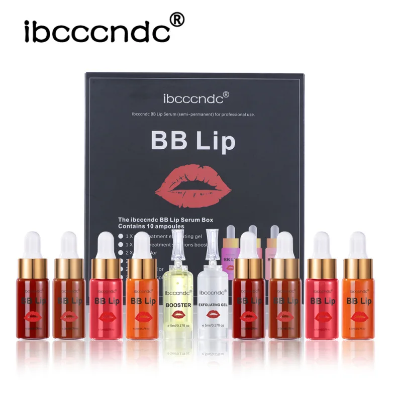 Korean BB Lip Serum BB Cream Glow Lipstick Serum Kit Ampoule Starter Kit Lip Gloss Pigment for Lip Coloring Moist Microneedle