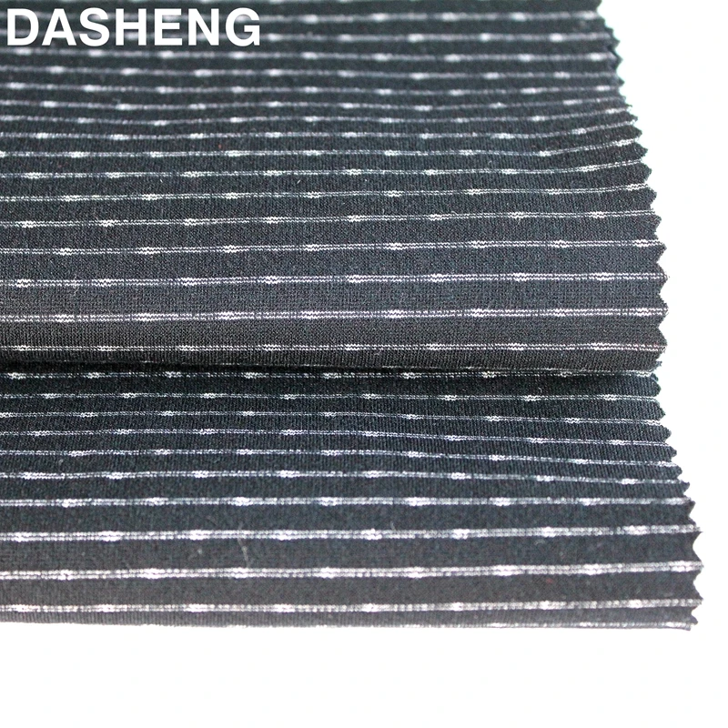 Most Popular Hot Selling 57%Rayon 30%Nylon 13%Spandex dots Jacquard Stretch knitted punto Roma fabric for suits pants