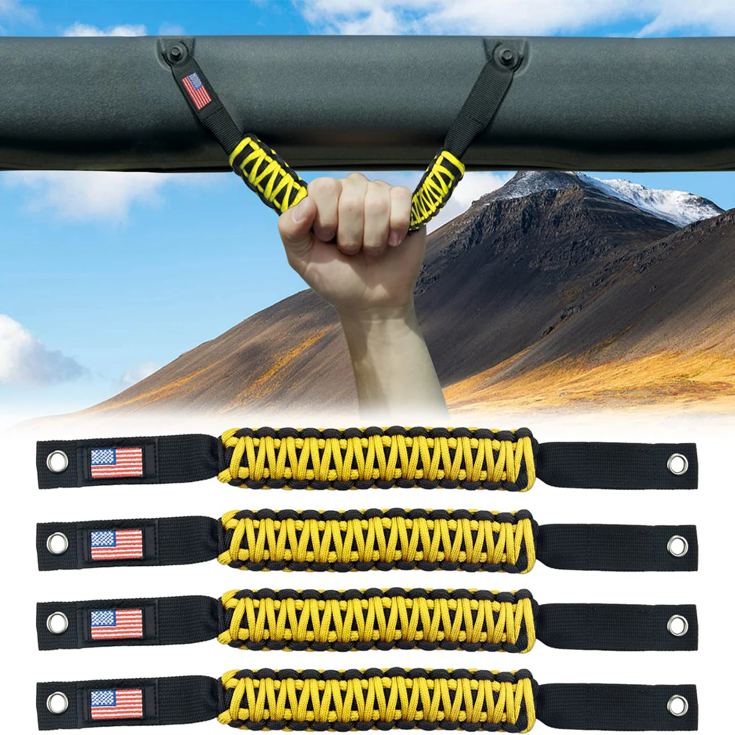 Wholesale Handmade Car Grip Paracord Handle Grab Durable Accessory for Hiking & Outdoor activity