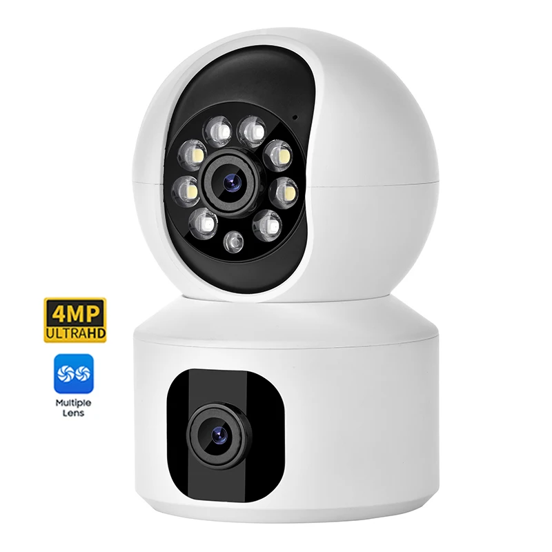 4mp Smart Sound& Human Detection Wireless Baby Pet Camera Two-way Audio 360 Home Security Dual Lens Wifi Video Baby Monitor