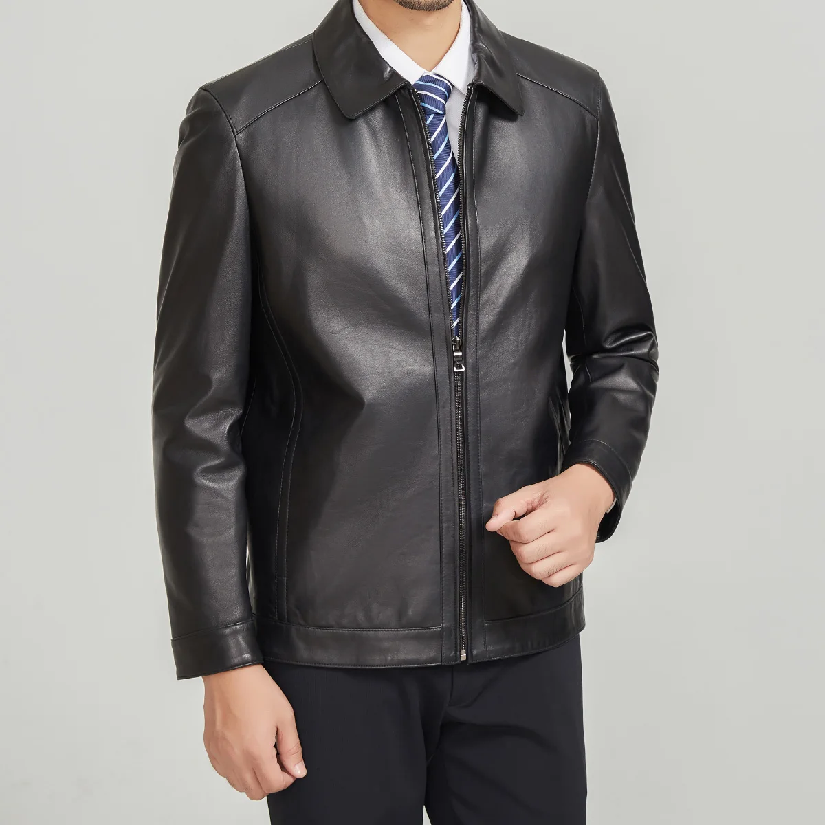 Winter Motorcycle Leather Man Sheepskin Fur Jacket Coat Women Winter Clothing