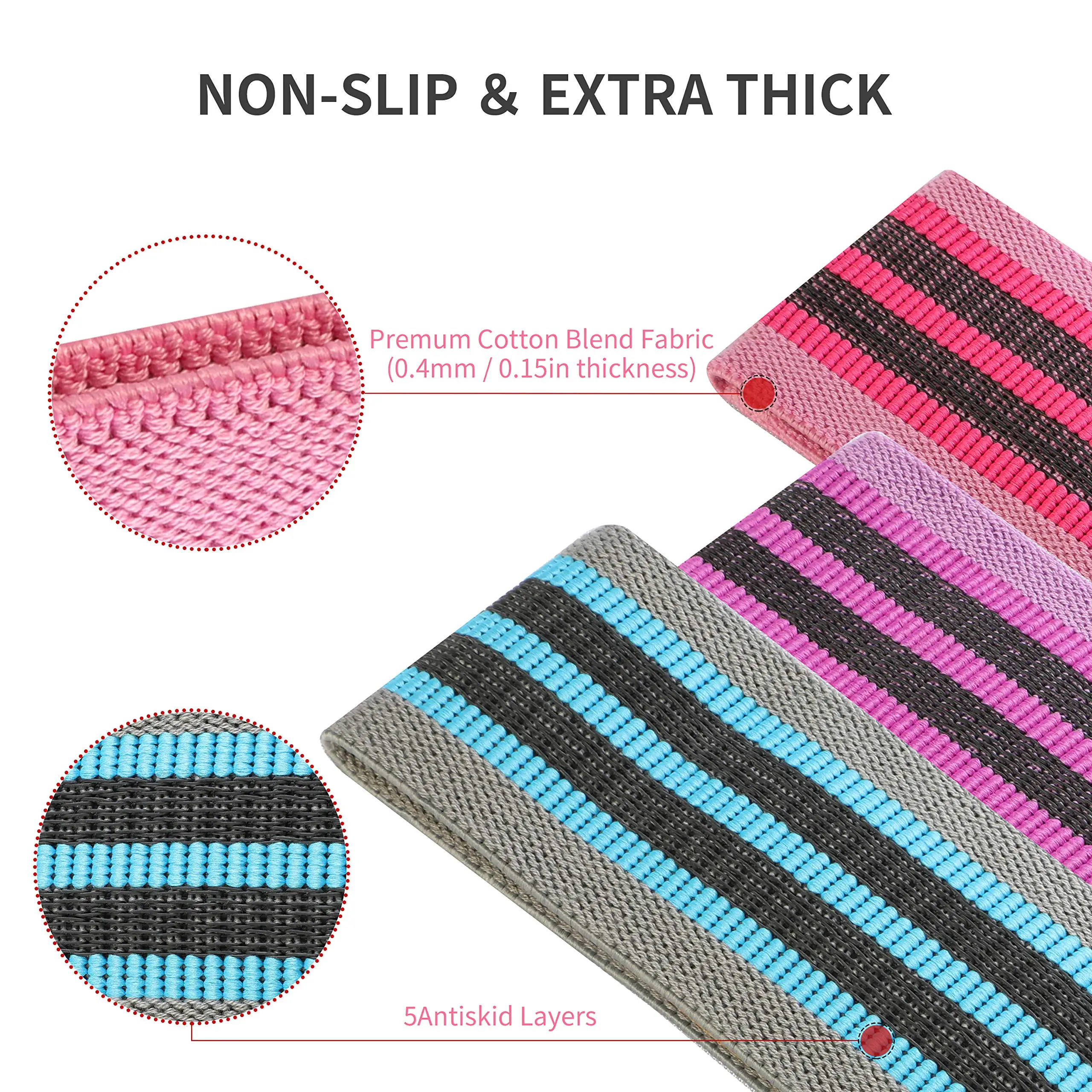 PROIRON Wide Anti-slip Fabric Resistance Bands Cotton Hip Circle Band for Sports Posture Corrector Exercise equipment