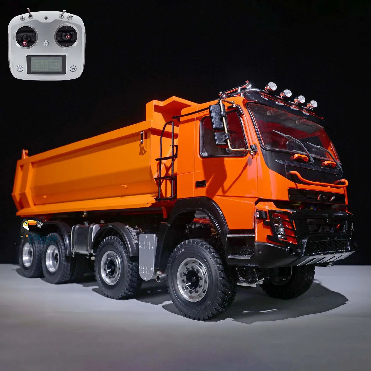 Toucan JDM 65C металлический 8*8 1/14 гидравлический Радиоуправляемый Самосвал Для покраски грузовика самосвал Diff замок оси звуковой управляемый автомобиль игрушки