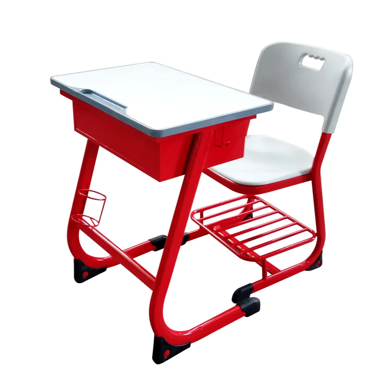 Customized Student Desk and Chair Set Classroom Furniture Adjustable Height School Desk and Chair Metal Modern School Tables