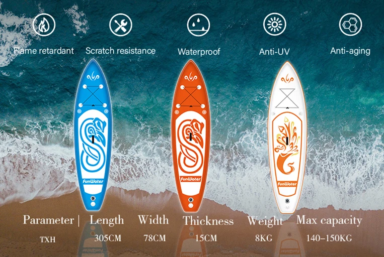  FUNWATER Drop Shipping sup stand up paddle board standup high quality